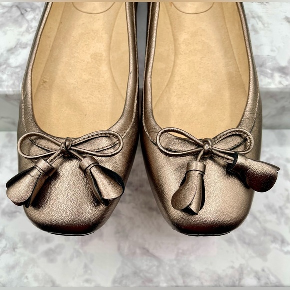 STUART WEITZMAN Shoestring Metallic Ballerina Flat Leather.Color Bronze.Size 7 M - Picture 5 of 8
